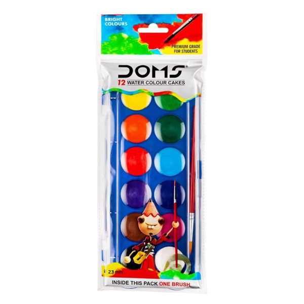 DOMS 12 Water Colours Cakes (Pack of 1)