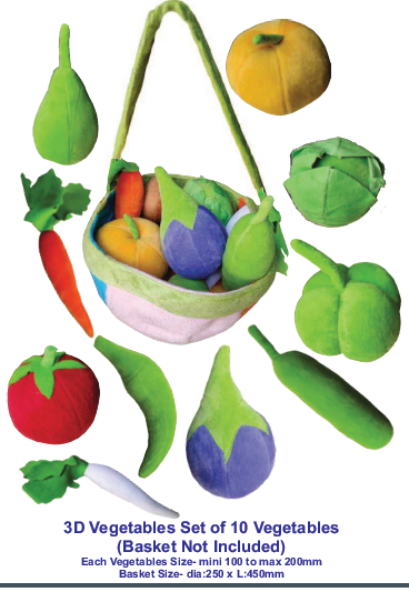 3D Vegetables Set of 10 Vegetables
