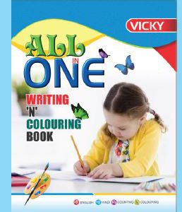 All in One Writing and Colouring Book