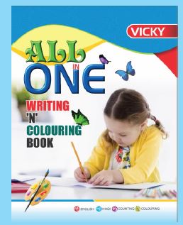 All in One Writing and Colouring Book