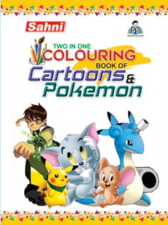Two In One Colouring Book Of Cartoons and Pokemon