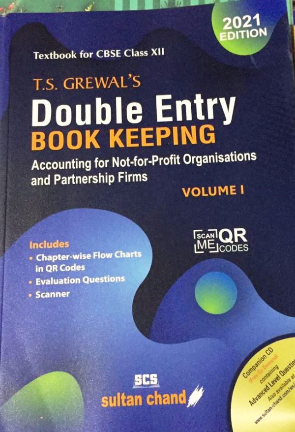 Double Entry Book Keeping (T.S. Grewal's )- Vol.-1 Textbook for CBSE Class 12 (2021-22 Session)